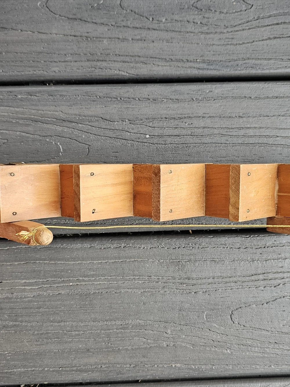 Vintage Wooden Staircase Hanging Wall Shelf Miniature Figurine Display Steps